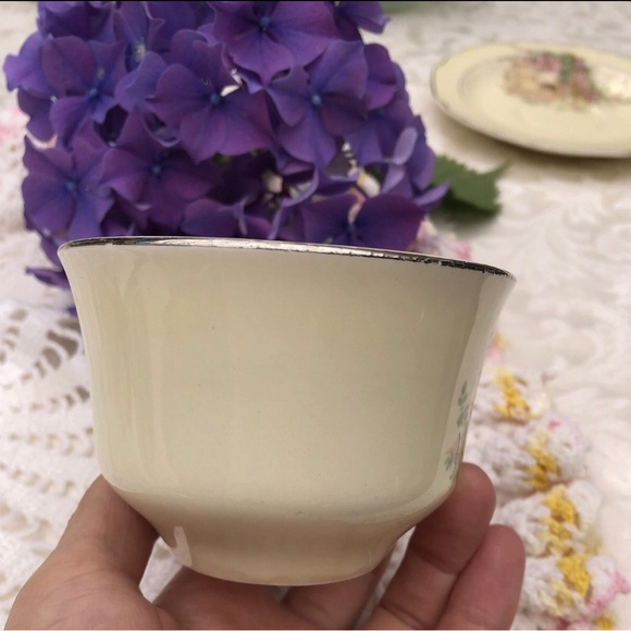 1930s W.S. George Teacup and Saucer Set LIDO Canarytone Silver Edge Trim - Picture 13 of 14